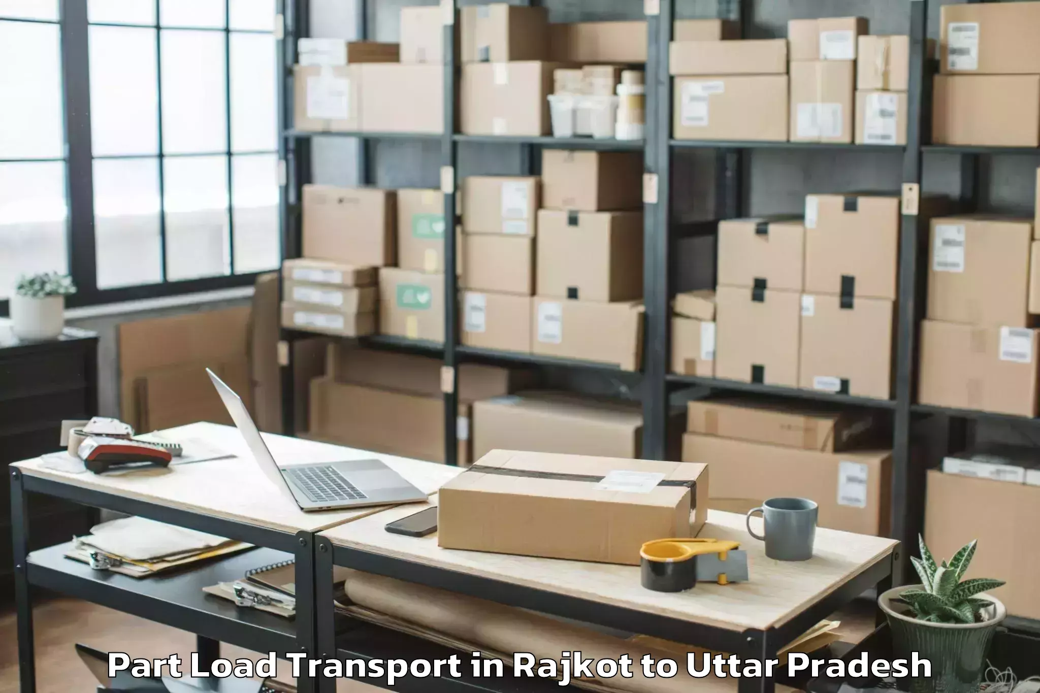 Get Rajkot to Iit Kanpur Part Load Transport